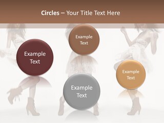 Three Beautiful Women In Short Dresses Posing For A Picture PowerPoint Template