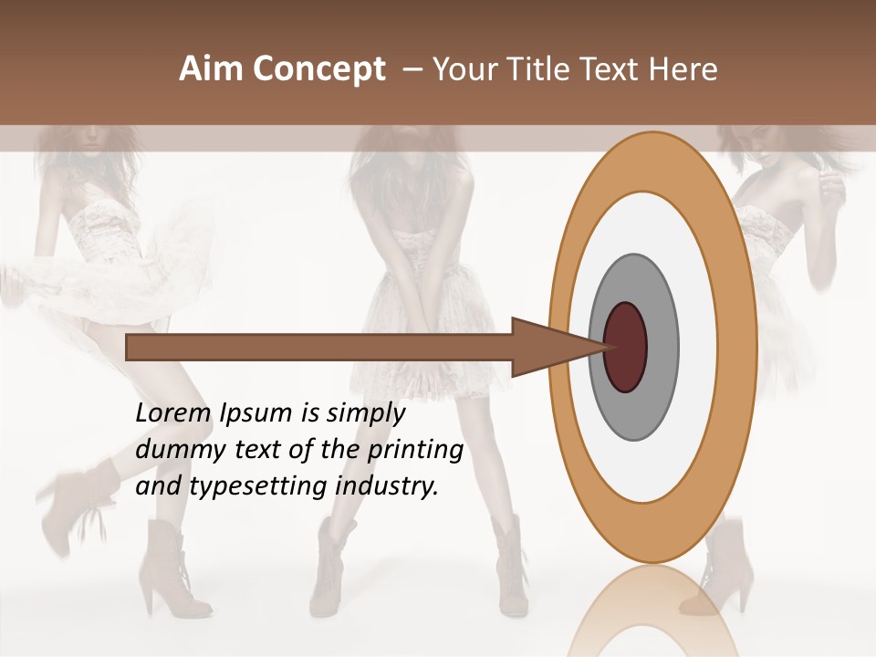 Three Beautiful Women In Short Dresses Posing For A Picture PowerPoint Template