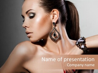 Girl Attractive Lady PowerPoint Template