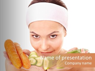 Massage Cucumber Woman PowerPoint Template