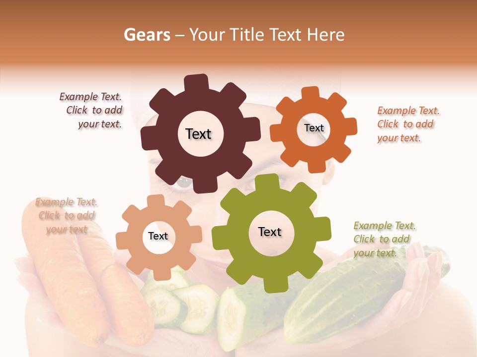 Massage Cucumber Woman PowerPoint Template