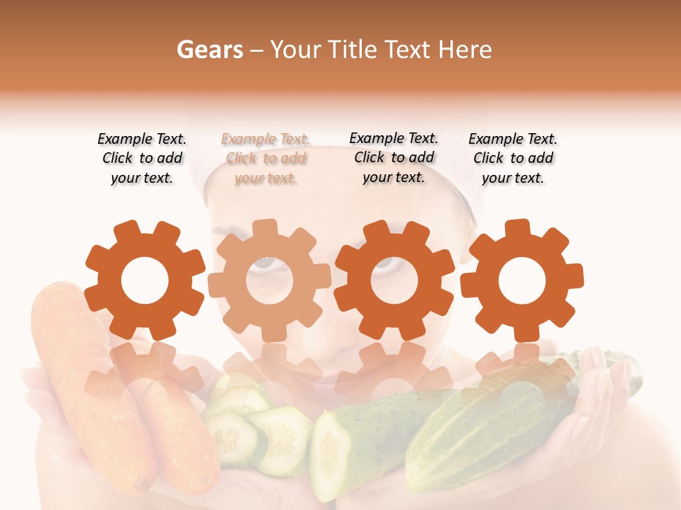 Massage Cucumber Woman PowerPoint Template