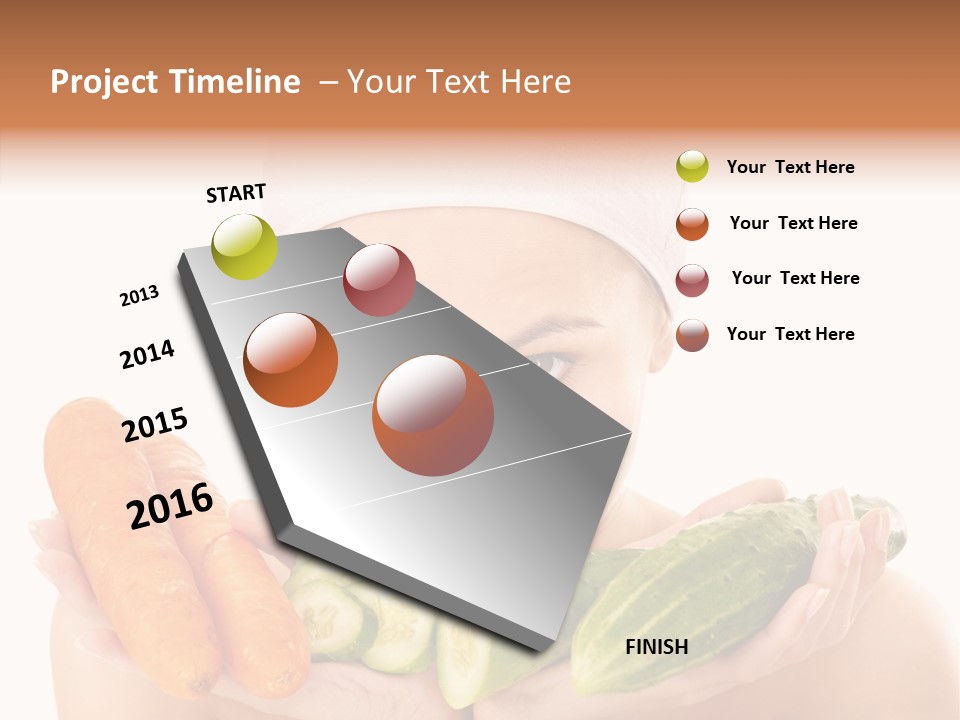 Massage Cucumber Woman PowerPoint Template