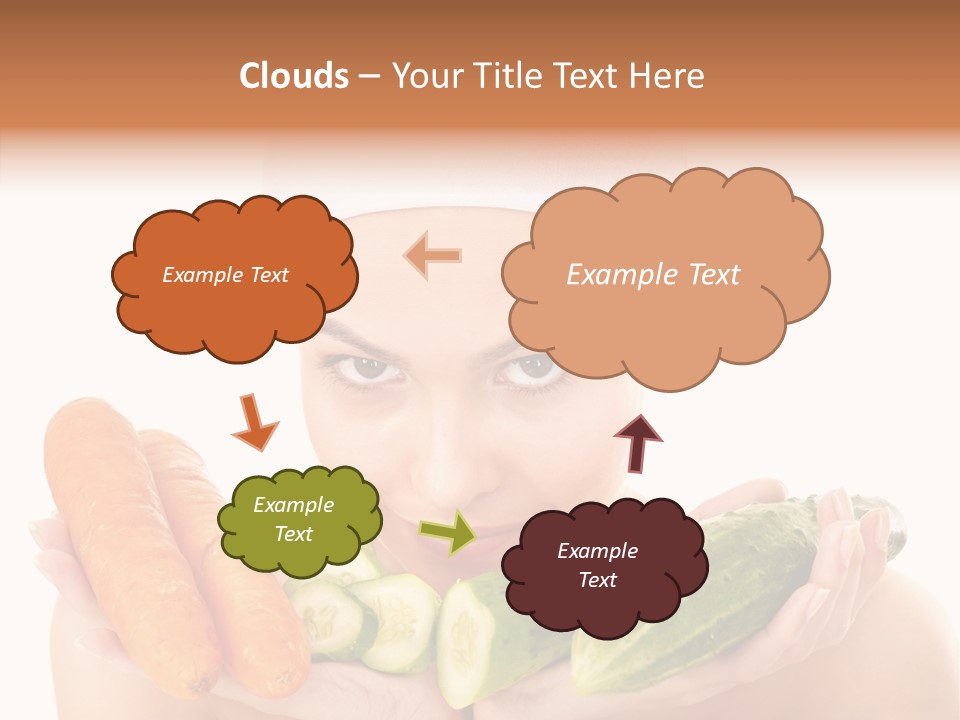 Massage Cucumber Woman PowerPoint Template