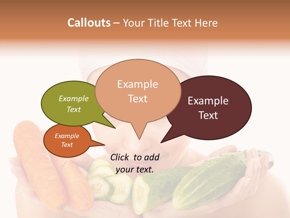 Massage Cucumber Woman PowerPoint Template