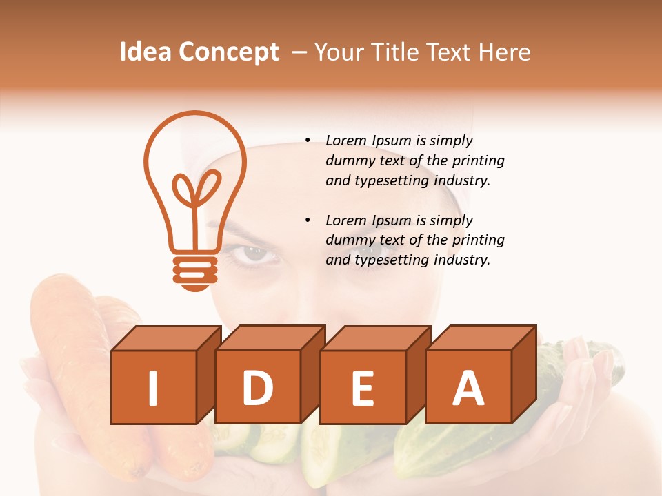 Massage Cucumber Woman PowerPoint Template