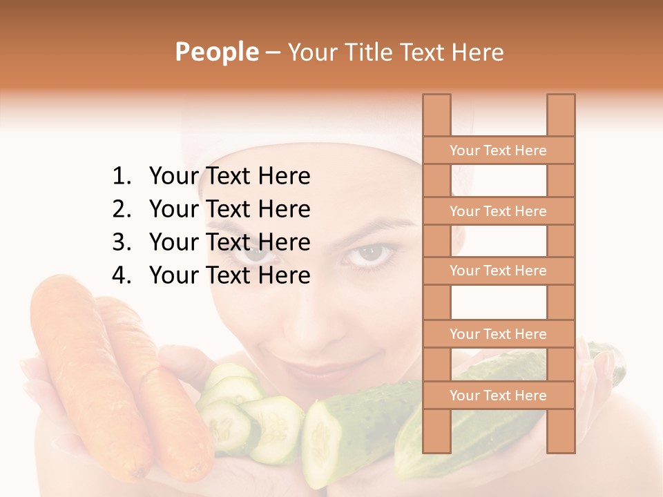 Massage Cucumber Woman PowerPoint Template