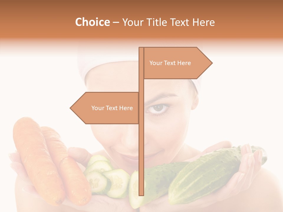 Massage Cucumber Woman PowerPoint Template