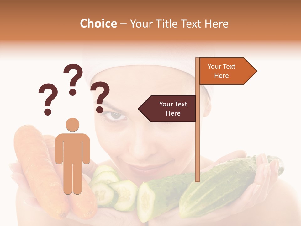 Massage Cucumber Woman PowerPoint Template