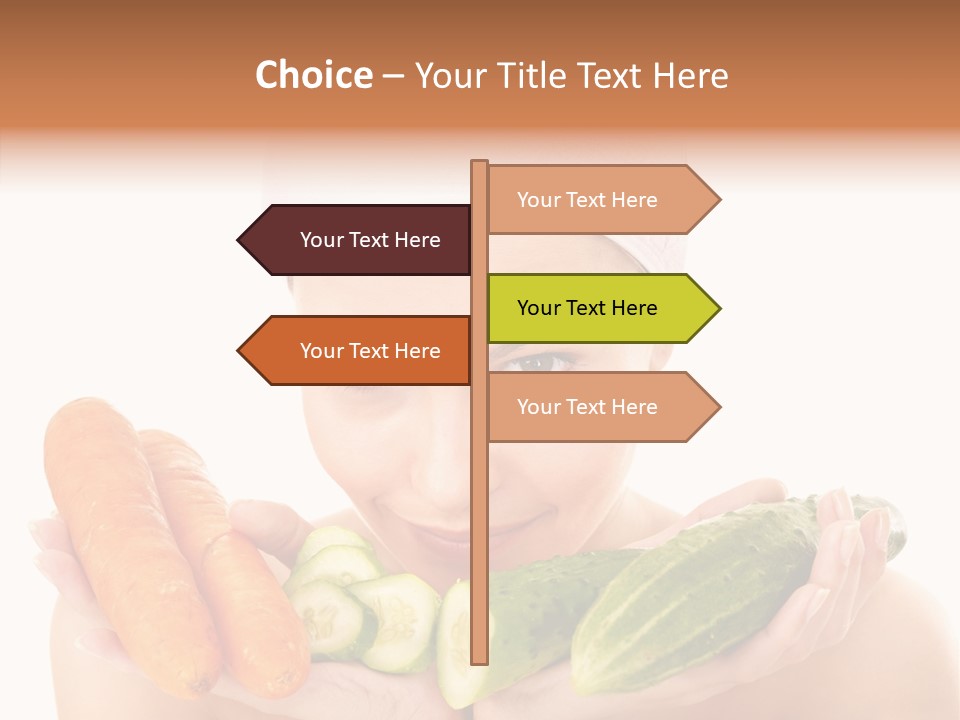 Massage Cucumber Woman PowerPoint Template