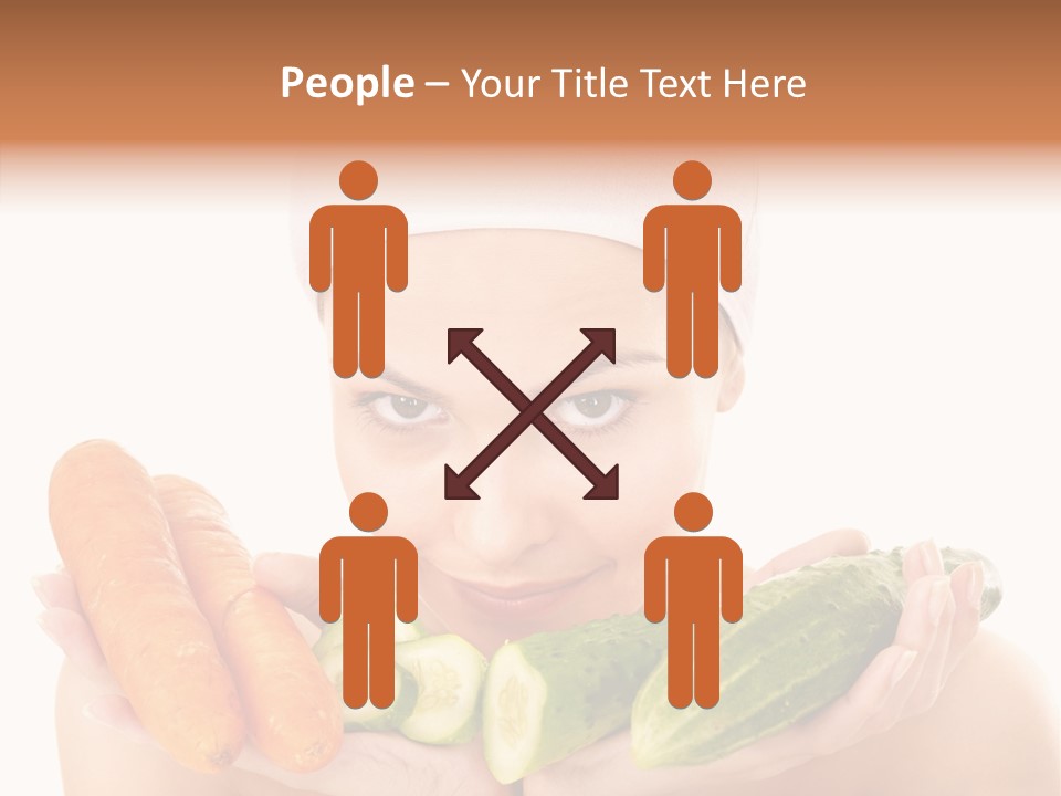 Massage Cucumber Woman PowerPoint Template