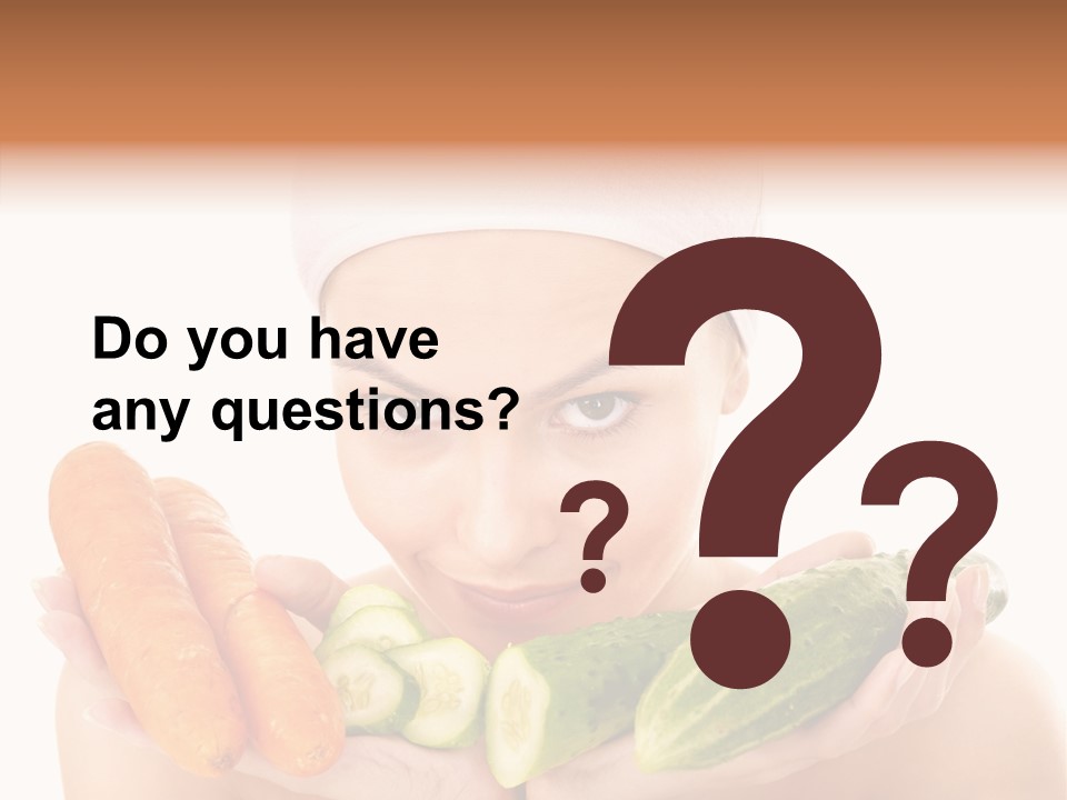 Massage Cucumber Woman PowerPoint Template