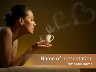 Female Dark Breakfast PowerPoint Template