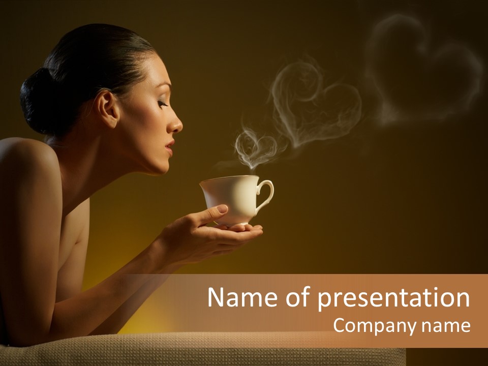 Female Dark Breakfast PowerPoint Template