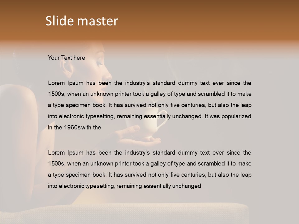 Female Dark Breakfast PowerPoint Template