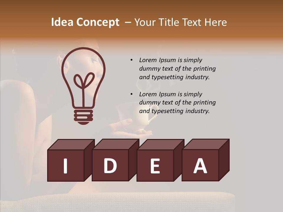 Female Dark Breakfast PowerPoint Template