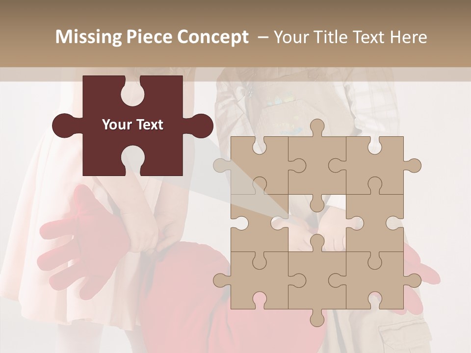 Young Kiss Heart PowerPoint Template