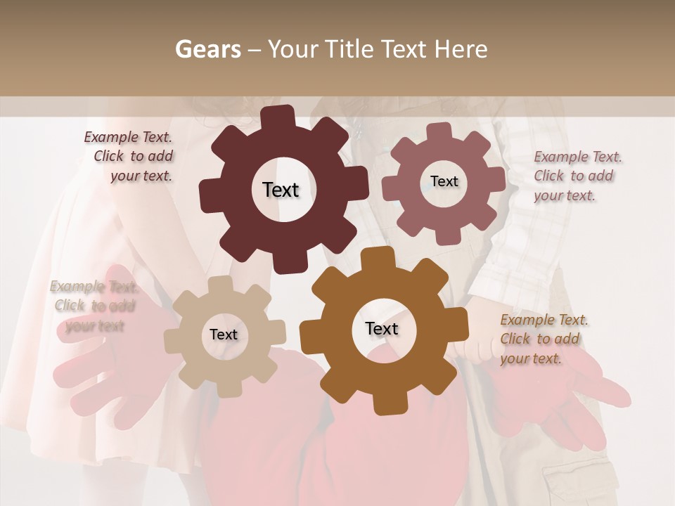 Young Kiss Heart PowerPoint Template