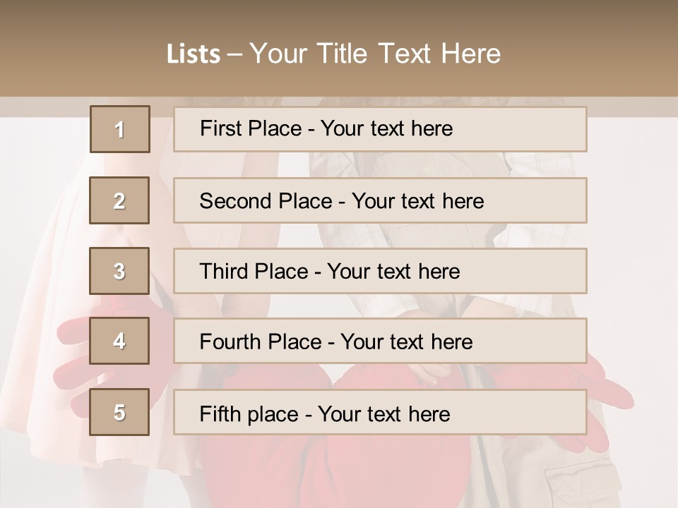 Young Kiss Heart PowerPoint Template