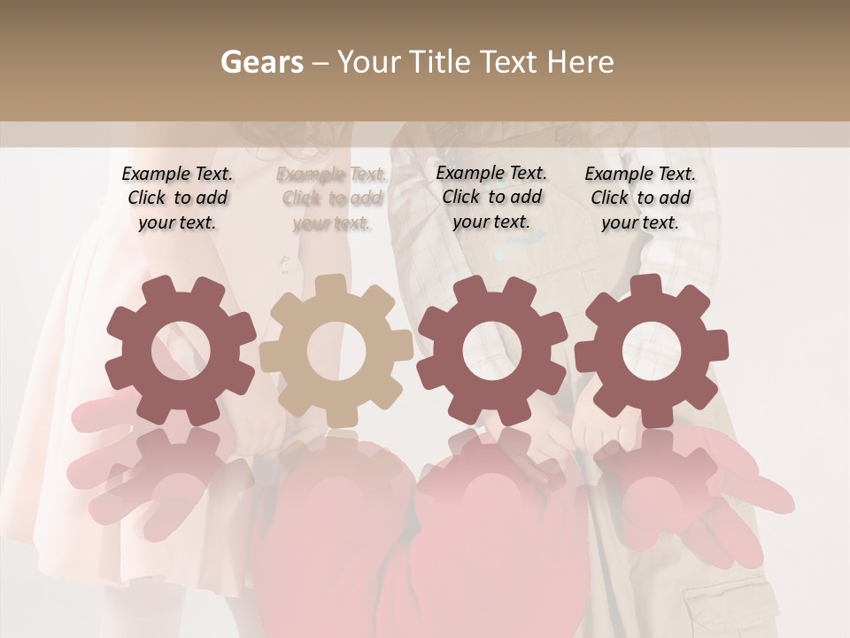 Young Kiss Heart PowerPoint Template