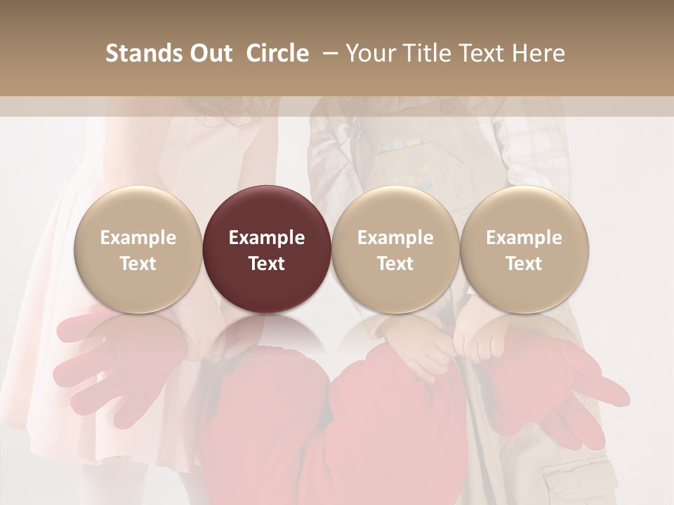 Young Kiss Heart PowerPoint Template