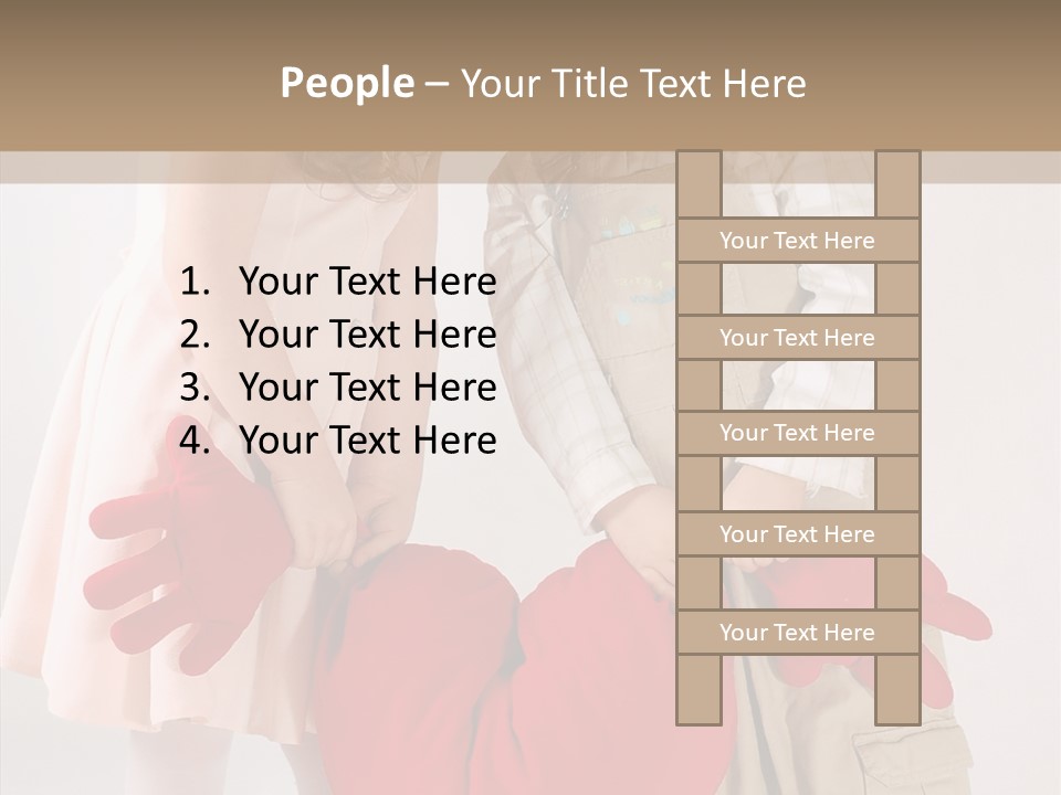 Young Kiss Heart PowerPoint Template