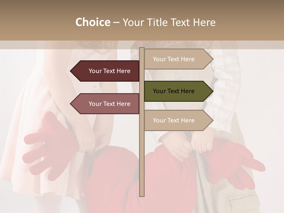 Young Kiss Heart PowerPoint Template