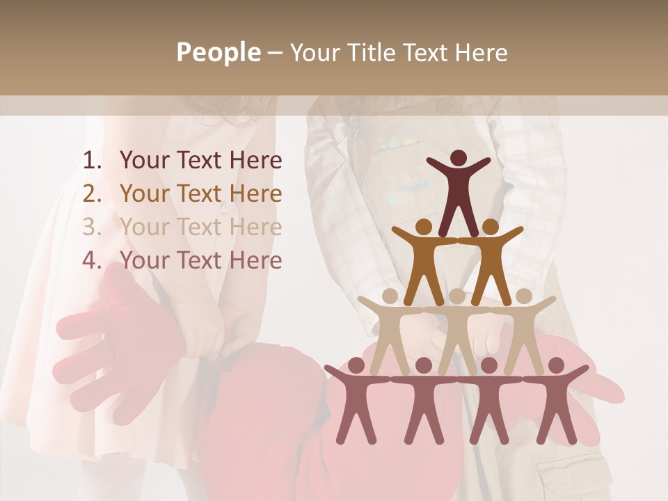 Young Kiss Heart PowerPoint Template