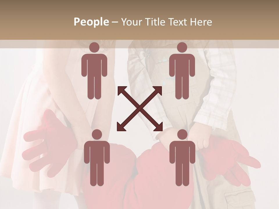 Young Kiss Heart PowerPoint Template