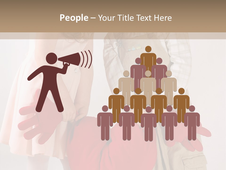 Young Kiss Heart PowerPoint Template