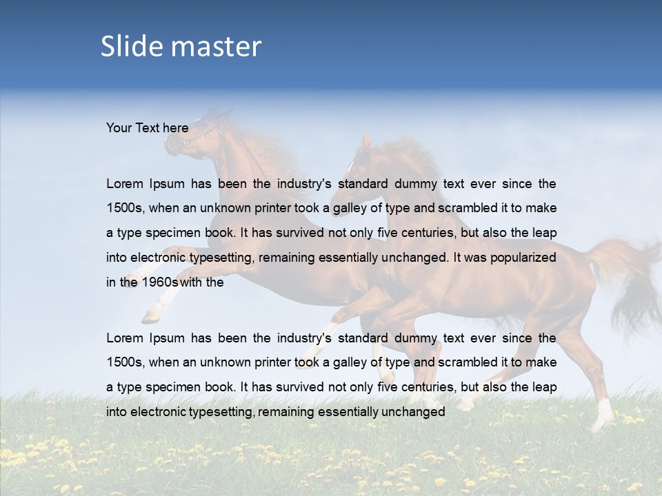 Outside Horse Orange PowerPoint Template