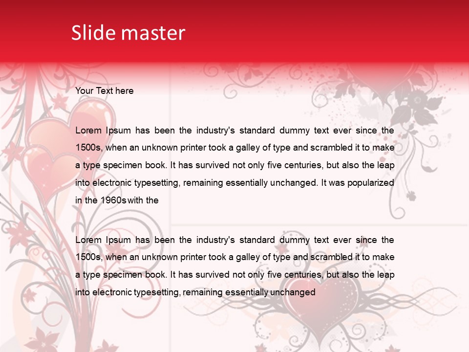 Flower Valentines Day Grunge PowerPoint Template