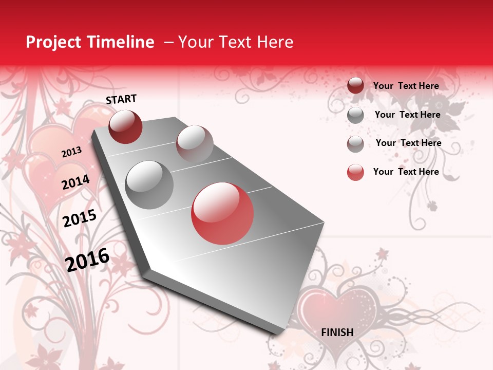 Flower Valentines Day Grunge PowerPoint Template