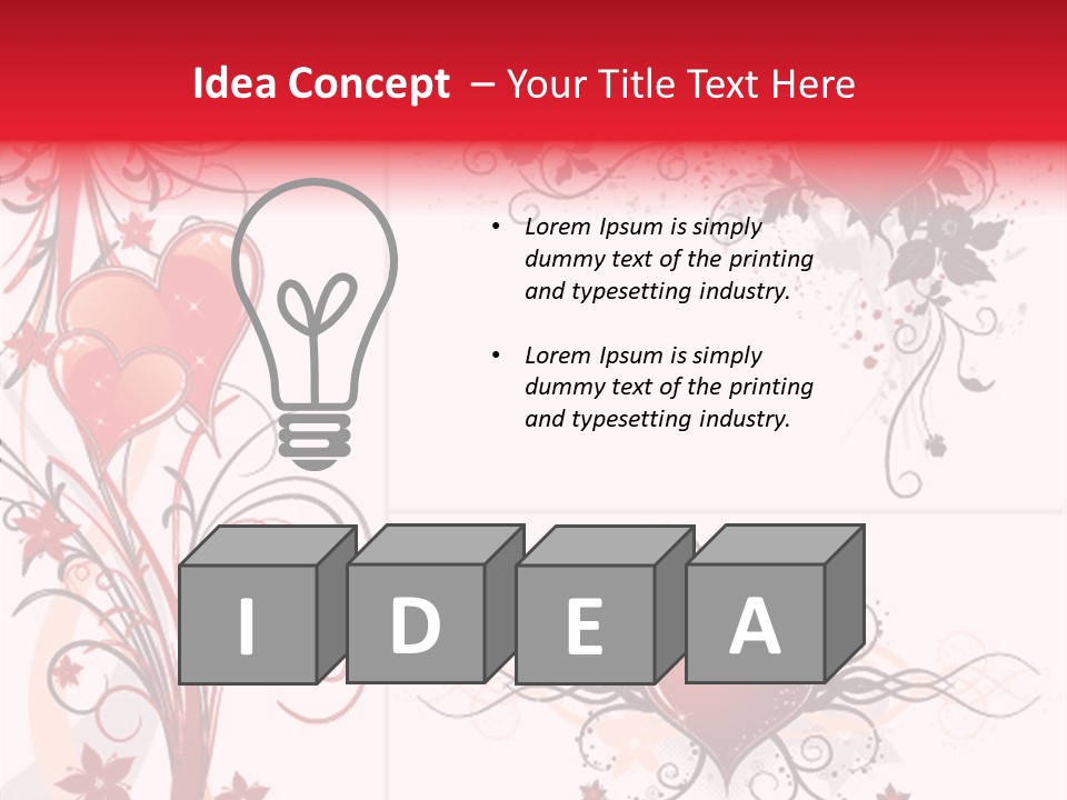 Flower Valentines Day Grunge PowerPoint Template