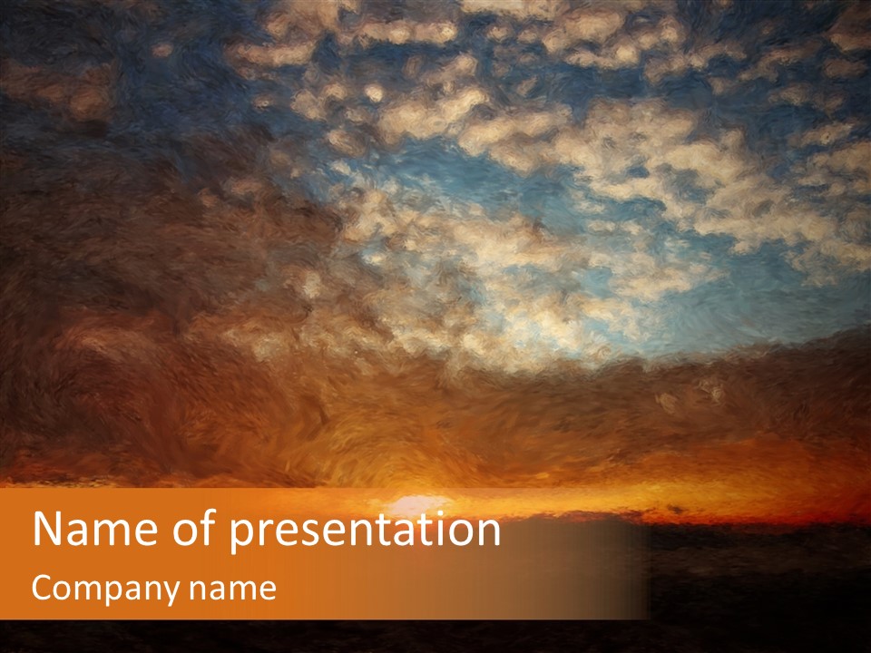 Sun Artwork Dusk PowerPoint Template