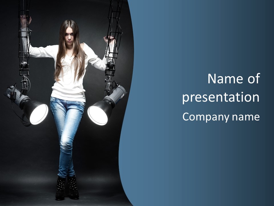 Females Photo Lie PowerPoint Template