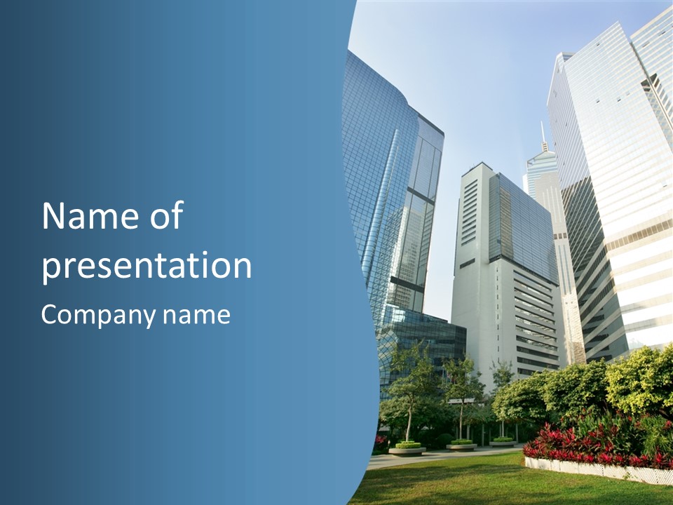 District Megapolis Skyscraper PowerPoint Template