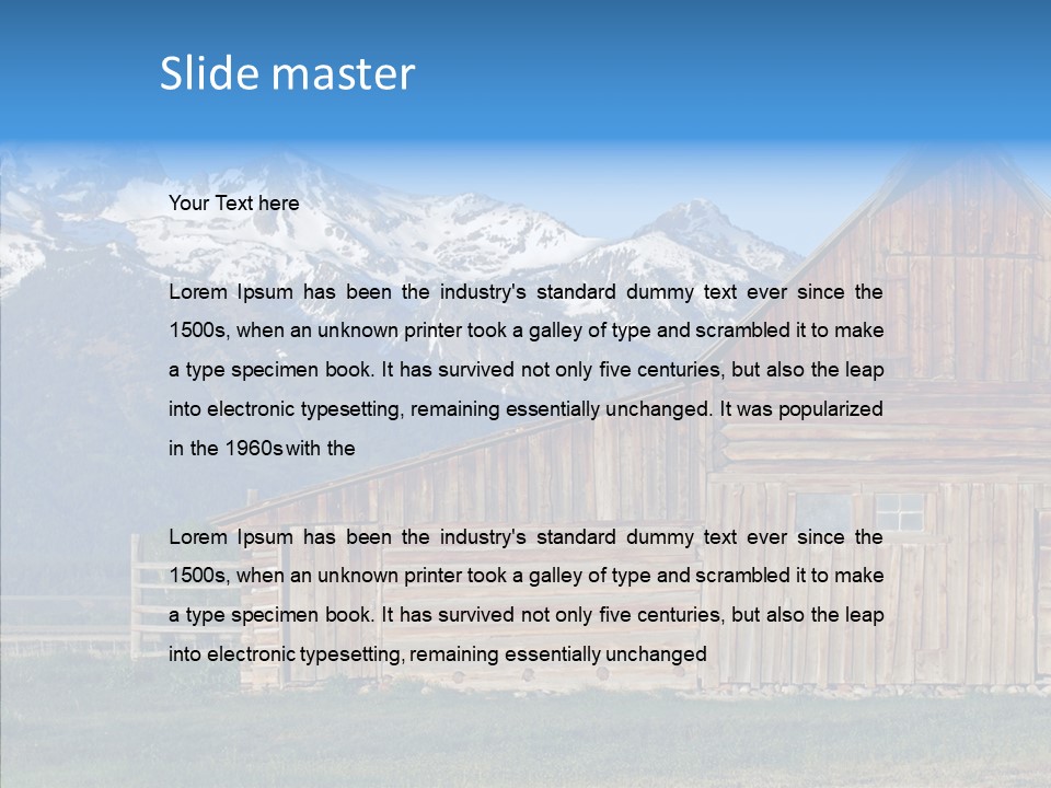 Teton National Park Agriculture Americana PowerPoint Template