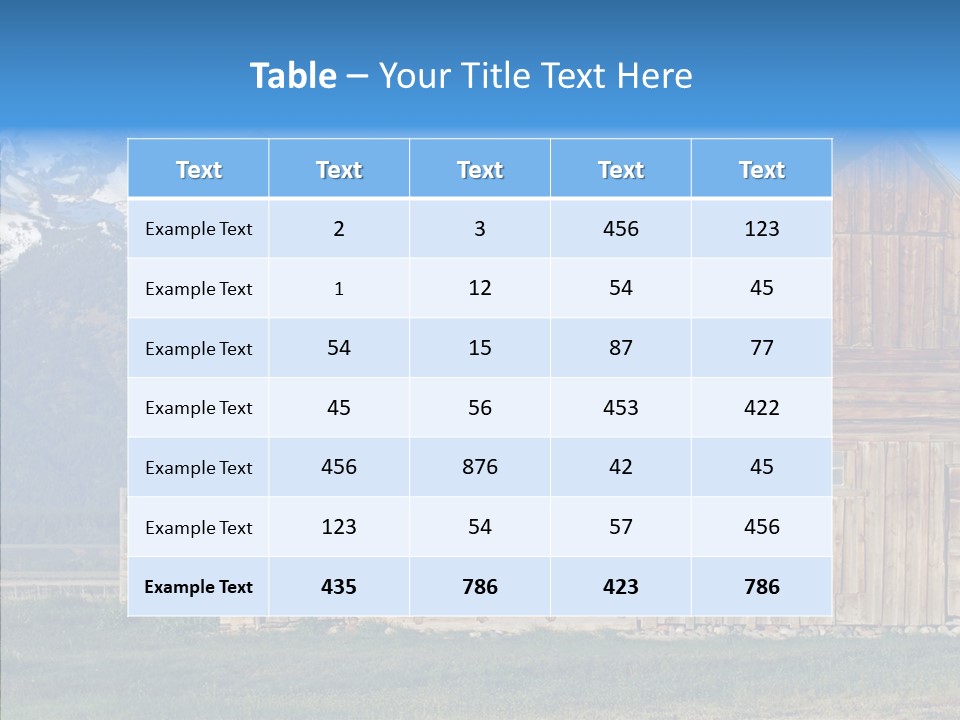 Teton National Park Agriculture Americana PowerPoint Template