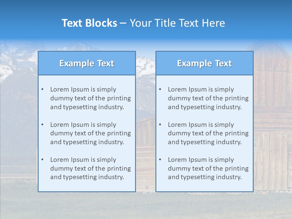Teton National Park Agriculture Americana PowerPoint Template