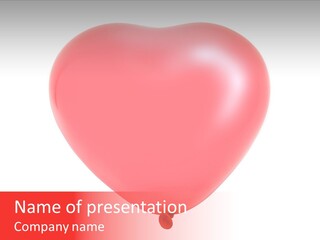 Heart Flying Isolated PowerPoint Template