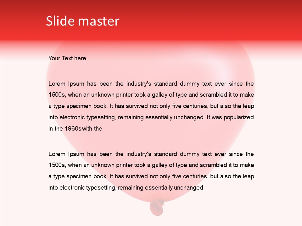 Heart Flying Isolated PowerPoint Template