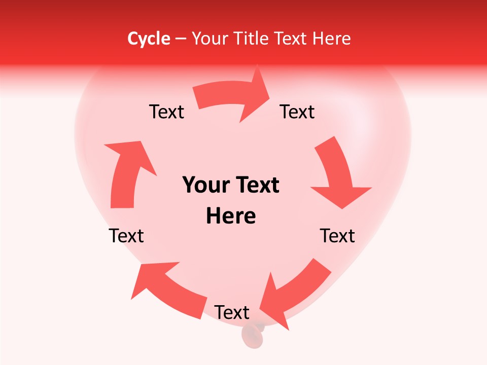 Heart Flying Isolated PowerPoint Template