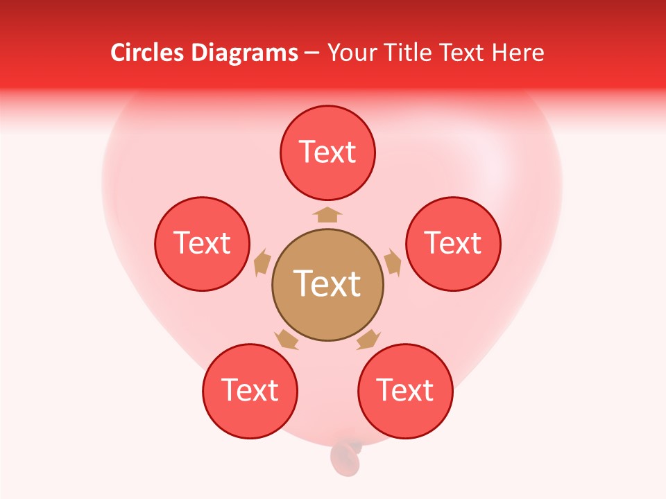 Heart Flying Isolated PowerPoint Template