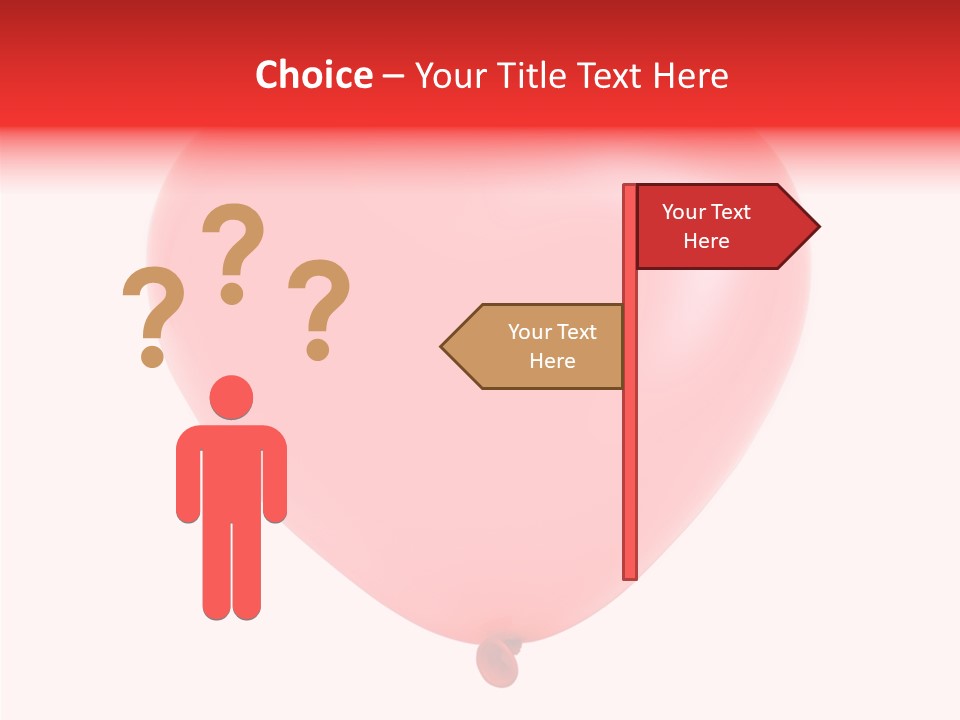 Heart Flying Isolated PowerPoint Template