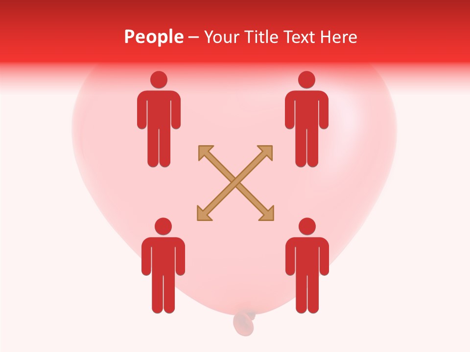 Heart Flying Isolated PowerPoint Template