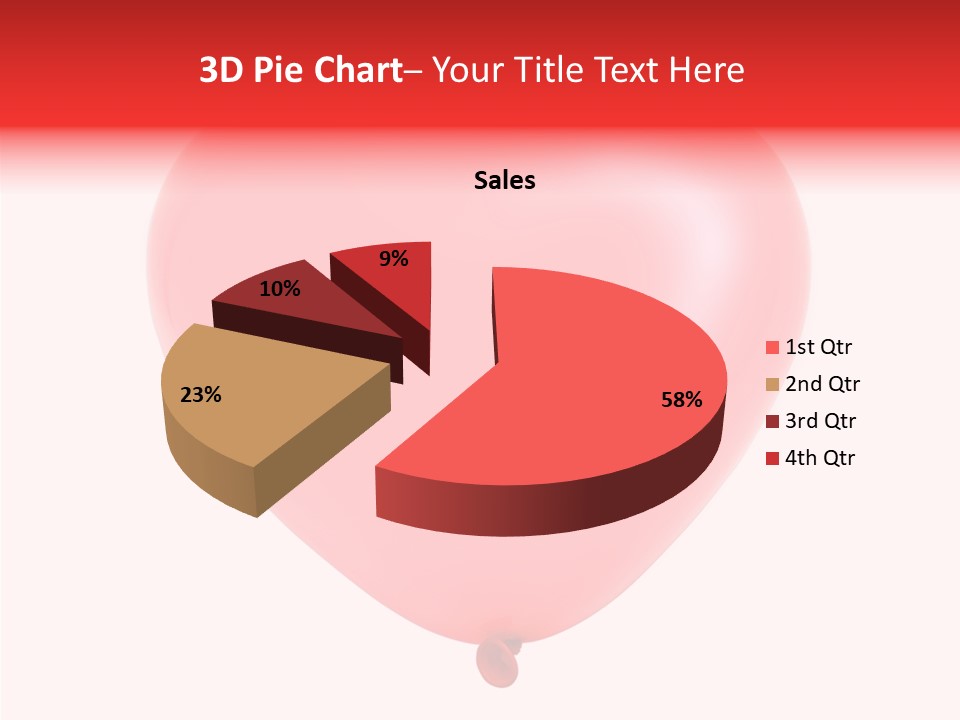 Heart Flying Isolated PowerPoint Template