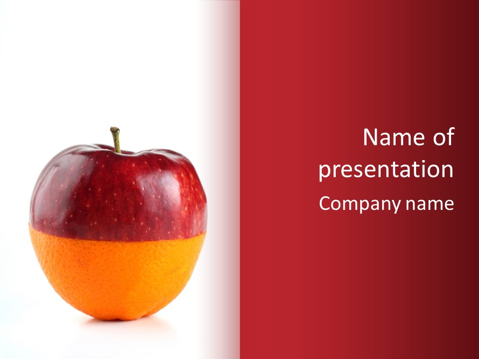 Half Fruit Apple PowerPoint Template