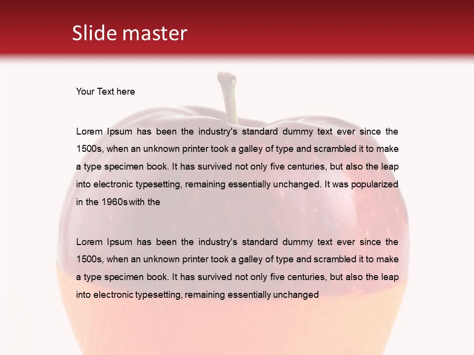 Half Fruit Apple PowerPoint Template