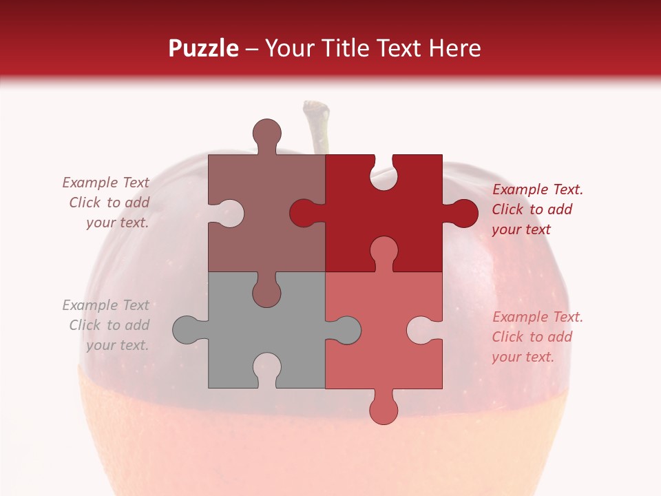 Half Fruit Apple PowerPoint Template